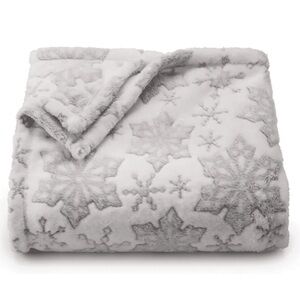 The Big One Oversized Frosted Snowflake Microplush Throw Blanket, NWT